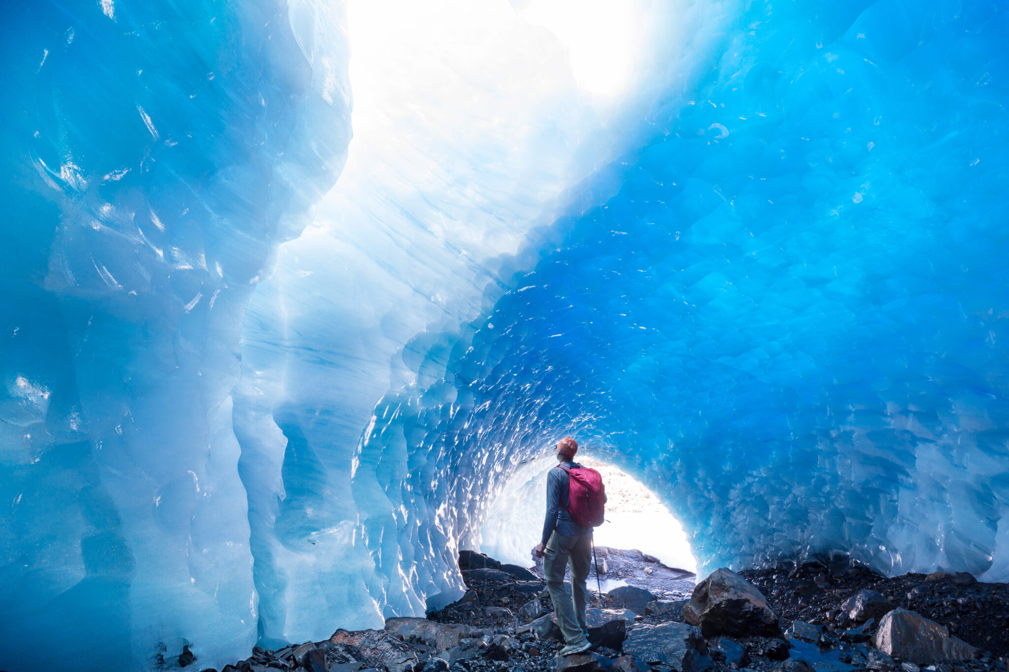 Ice cave in high mountains, Canada